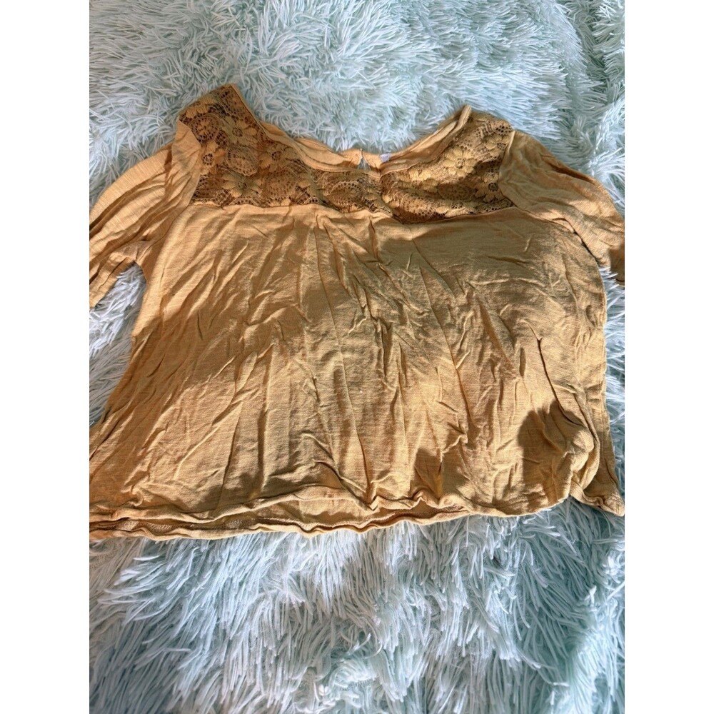 AMERICAN RAG Blouse Yellow Cotton Boho Junior Macys No Tag Size M